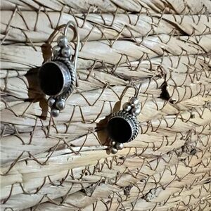 Sterling silver black onyx dangle earrings